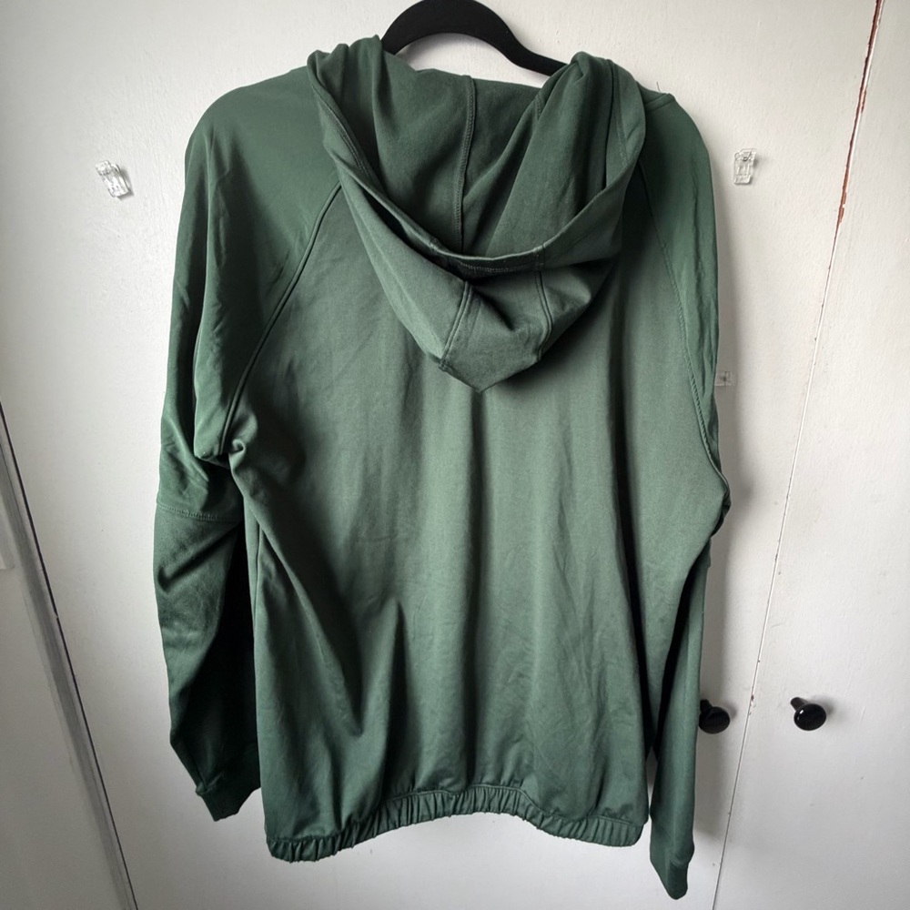Zella Green Zip Up Hoodie Jacket Drawstring Hem Large - Picture 8 of 8